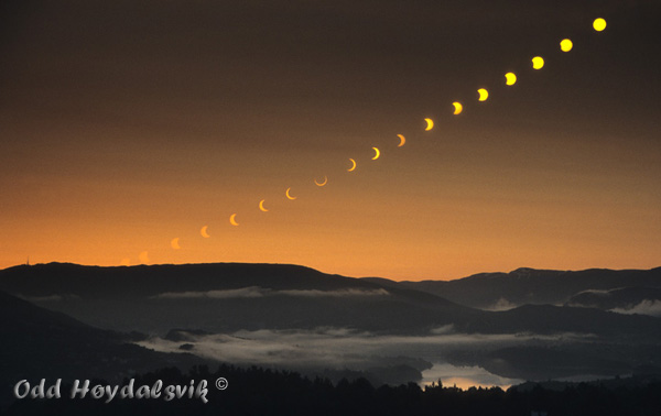 Multiple exposure of solar eclipse 2003